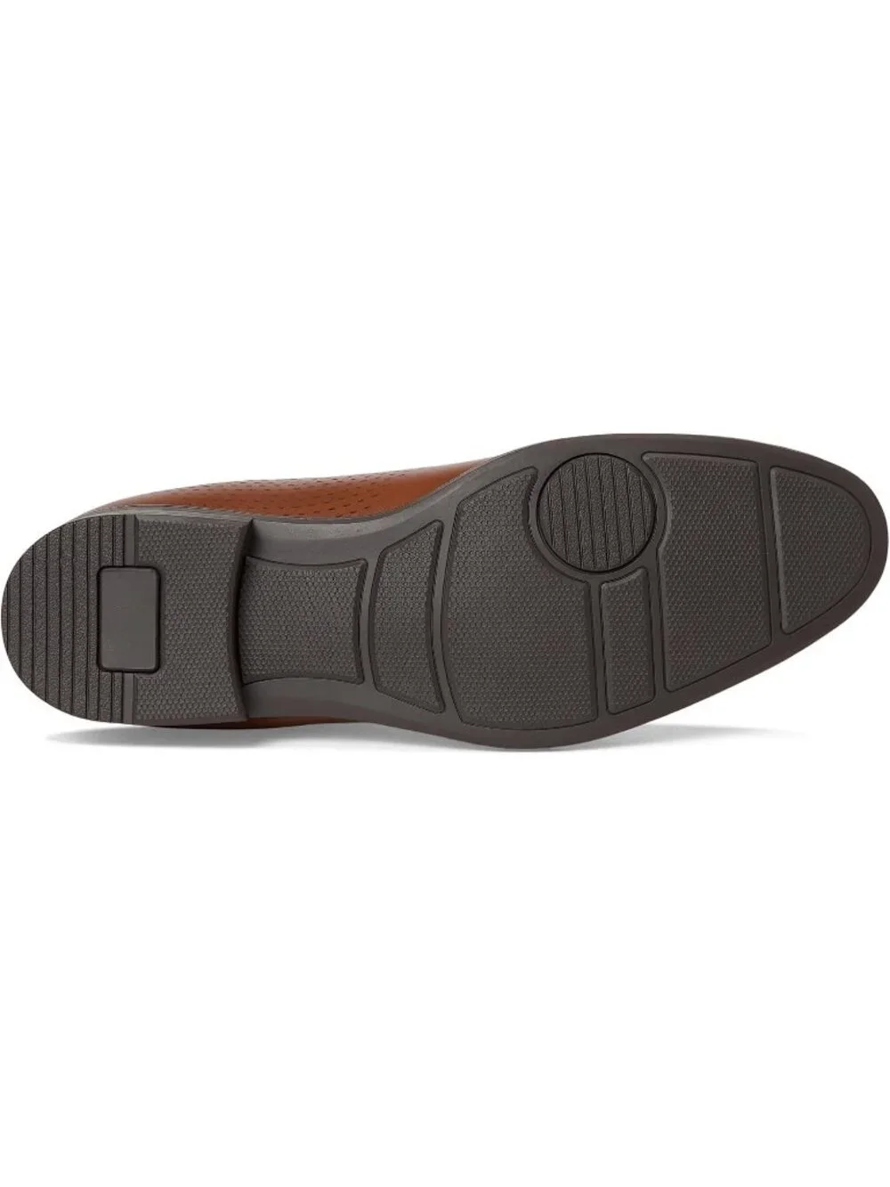 Marc Joseph Men's Cognac Napa Leather Closed Toe Casual Oxford Block Heel Shoes